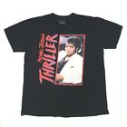 Michael Jackson Thriller Album Photo Black Graphic T Shirt Short Sleeve L Mens